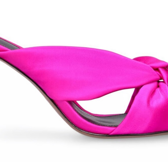Alexandre Birman Kasey Satin Mule Vibrant Pink Heels - Picture 11 of 11